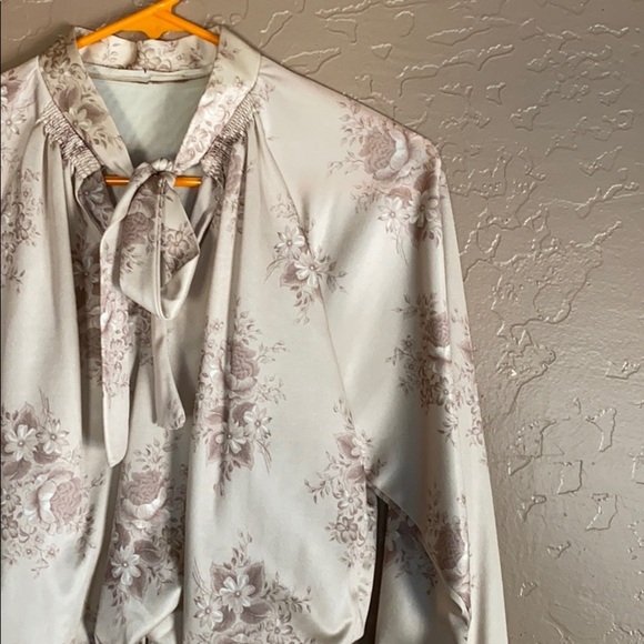 VINTAGE BLOUSED LONG SLEEVE FLORAL DRESS holiday - Picture 1 of 5